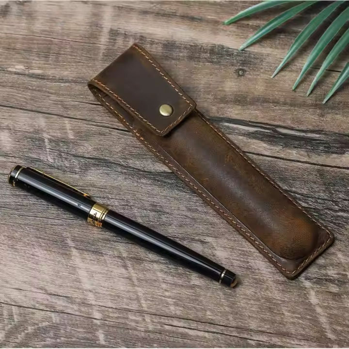 Vintage Leather Pen Case