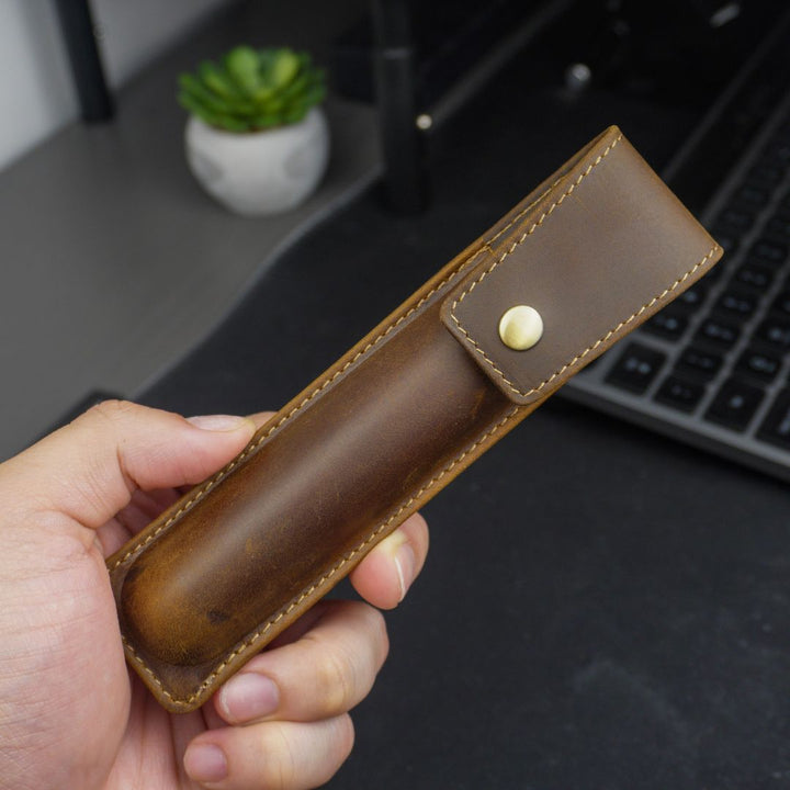 Vintage Leather Pen Case